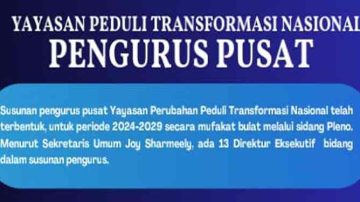 Pengurus Pusat Yayasan Peduli Transformasi Nasional